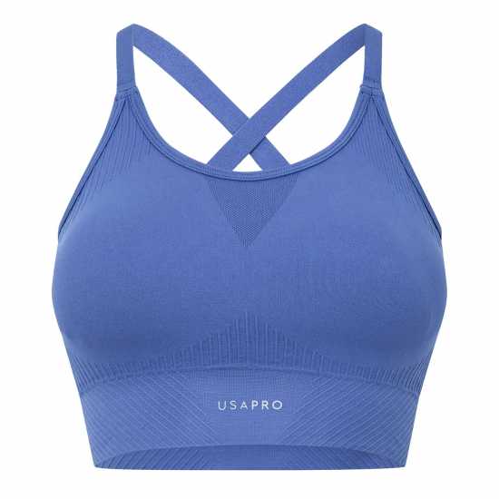 Usa Pro Seamless Adjustable Sports Bra Бижу Син Спортни сутиени