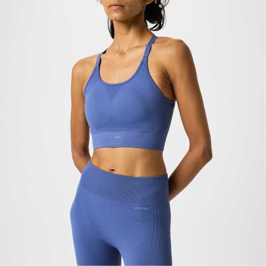Usa Pro Seamless Adjustable Sports Bra Бижу Син Спортни сутиени