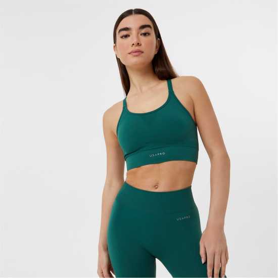 Usa Pro Seamless Adjustable Sports Bra Горско зелено Спортни сутиени