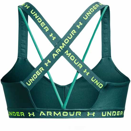 Under Armour Crossback Womens Sports Bra Coast Teal/Lime Спортни сутиени