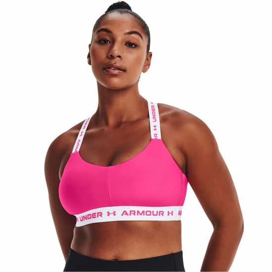 Under Armour Crossback Womens Sports Bra Elec Pink/Wht Спортни сутиени