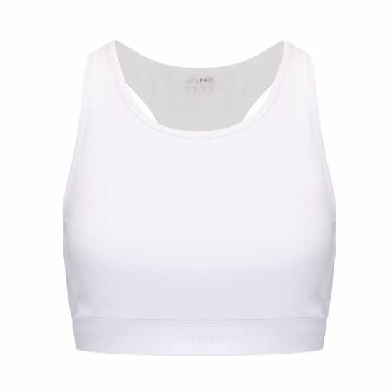Usa Pro Core Racer Back Sports Bra Womens Бяло Спортни сутиени