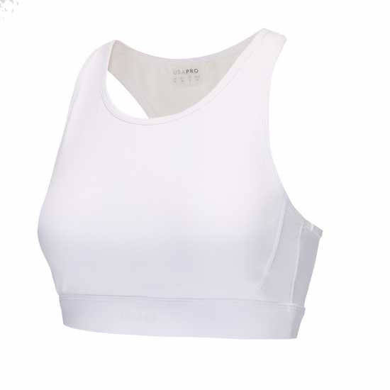 Usa Pro Core Racer Back Sports Bra Womens Бяло Спортни сутиени