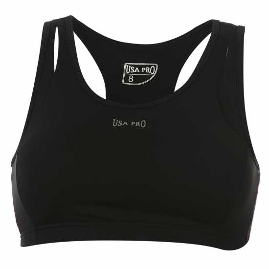 Usa Pro Core Racer Back Sports Bra Womens Черно Спортни сутиени