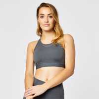 Usa Pro Core Racer Back Sports Bra Womens Тъмно сиво марл Спортни сутиени