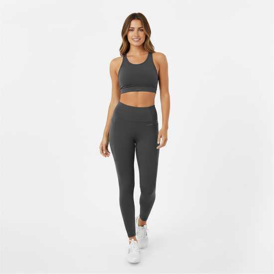 Usa Pro Дамски Спортен Сутиен Core Racer Back Sports Bra Ladies Тъмно сиво марл 