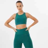 Usa Pro Core Racer Back Sports Bra Forest Green Спортни сутиени