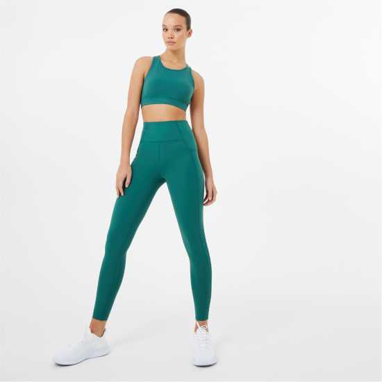 Usa Pro Core Racer Back Sports Bra Forest Green Спортни сутиени