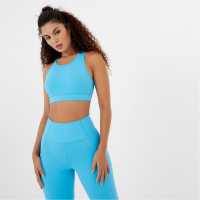 Usa Pro Core Racer Back Sports Bra Aqua Blue Спортни сутиени