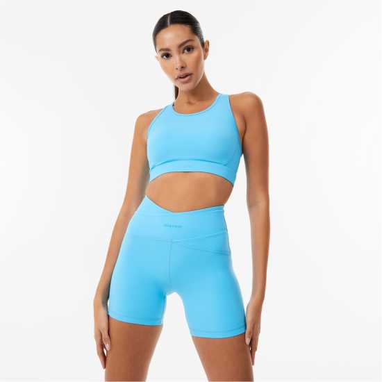 Usa Pro Core Racer Back Sports Bra Womens Аква Спортни сутиени