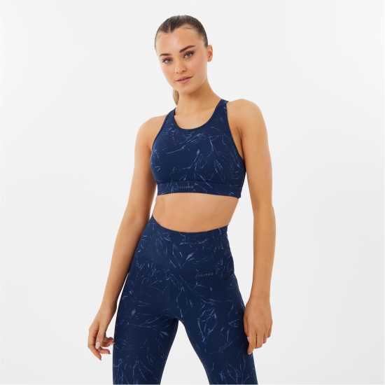 Usa Pro Core Racer Back Sports Bra Нави печат Спортни сутиени