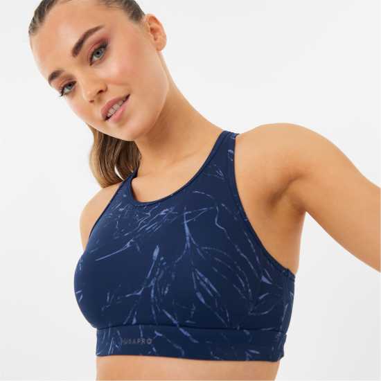 Usa Pro Core Racer Back Sports Bra Нави печат Спортни сутиени