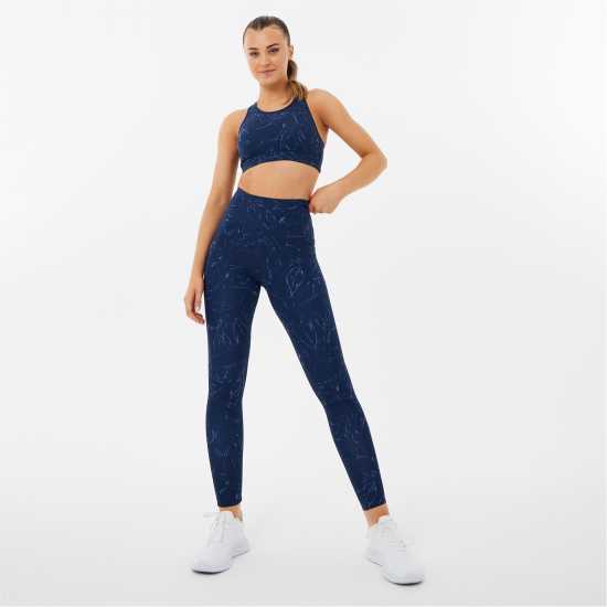 Usa Pro Core Racer Back Sports Bra Нави печат Спортни сутиени