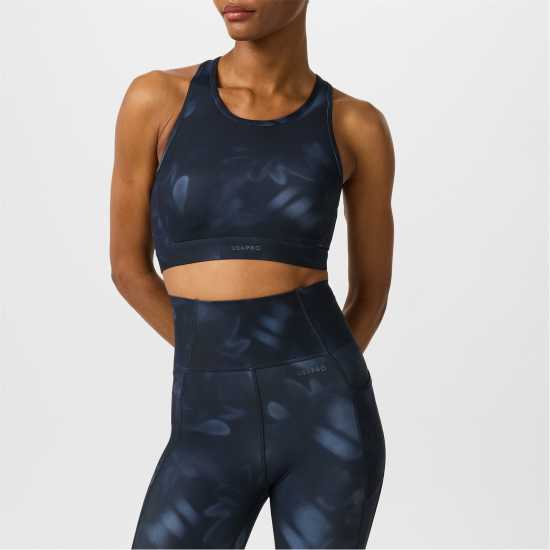 Usa Pro Core Racer Back Sports Bra Womens Размазан цветен Спортни сутиени