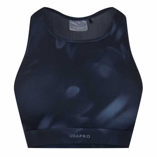Usa Pro Core Racer Back Sports Bra Womens Размазан цветен Спортни сутиени