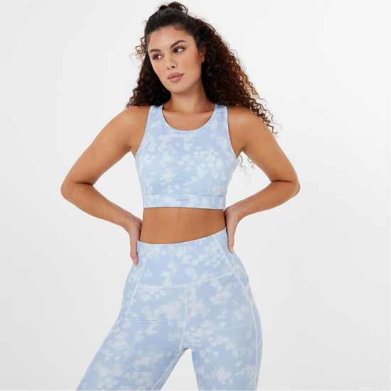 Usa Pro Core Racer Back Sports Bra Womens Водни цветове Спортни сутиени