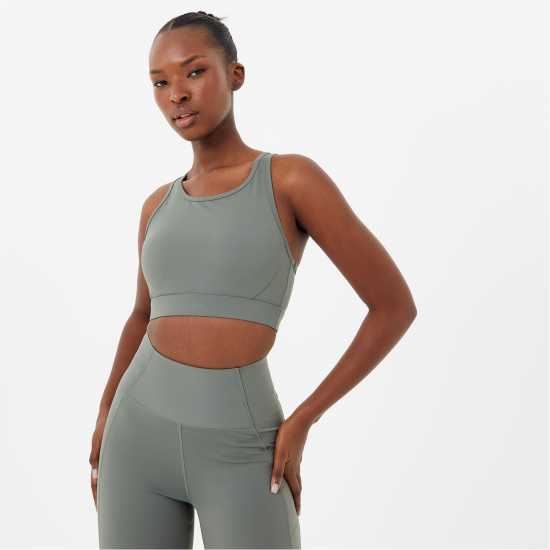 Usa Pro Core Racer Back Sports Bra Womens Светло кахи Спортни сутиени