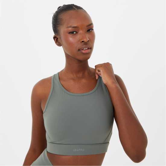 Usa Pro Core Racer Back Sports Bra Light Khaki Спортни сутиени