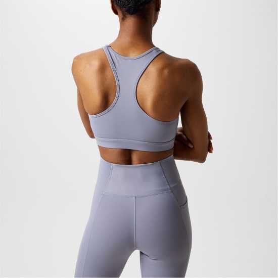 Usa Pro Core Racer Back Sports Bra Womens Сребърна куршума Спортни сутиени