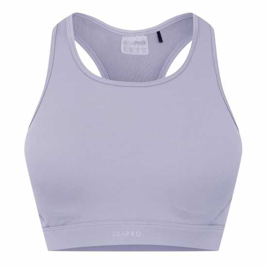Usa Pro Core Racer Back Sports Bra Womens Сребърна куршума Спортни сутиени