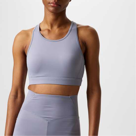 Usa Pro Core Racer Back Sports Bra Womens Сребърна куршума Спортни сутиени