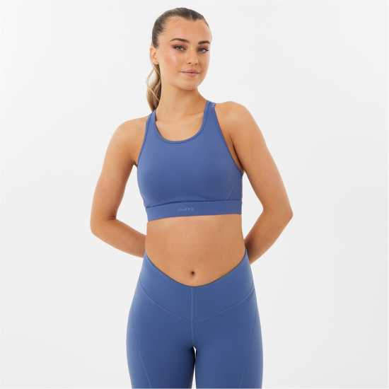 Usa Pro Core Racer Back Sports Bra Womens Бижу Син Спортни сутиени