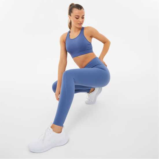 Usa Pro Core Racer Back Sports Bra Womens Бижу Син Спортни сутиени
