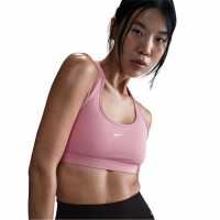 Nike Pro Swoosh Medium-Support Sports Bra Womens Розово / Бяло 