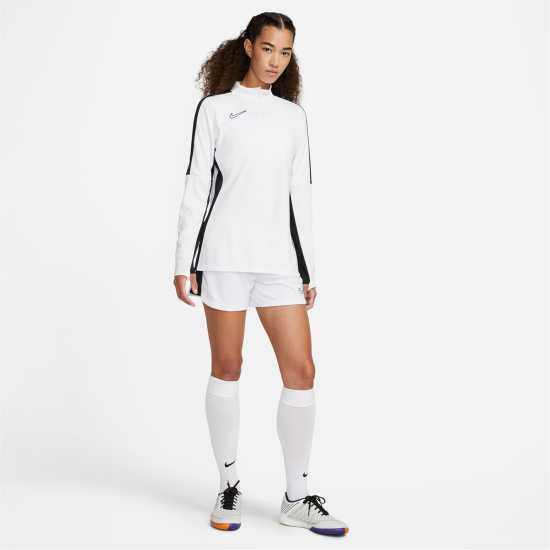 Nike Dri-Fit Academy Football Drill Top Womens White/Black Дамски горнища с цип