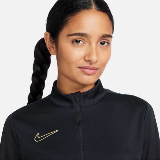 Nike Dri-Fit Academy Football Drill Top Womens Black/Gold Дамски горнища с цип
