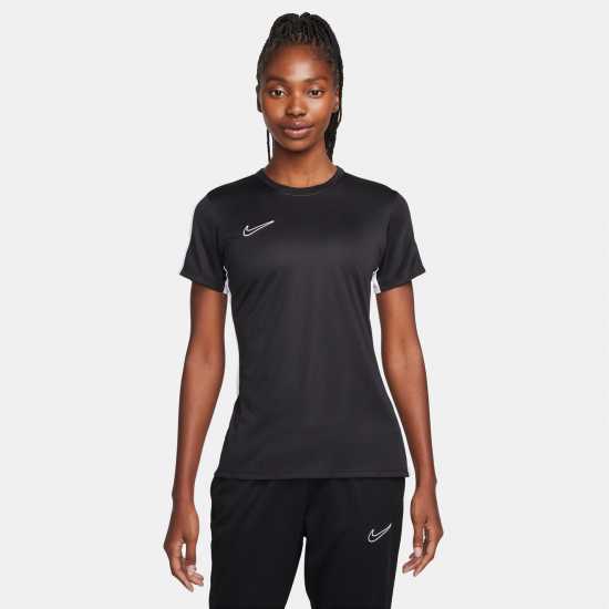 Nike Dri-Fit Academy Short-Sleeve Football Top Womens Black/Gold Дамски тениски и фланелки