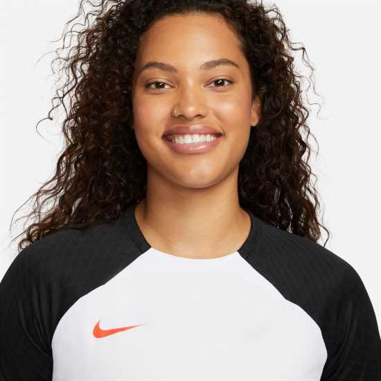 Nike Dri-FIT Strike Women's Short-Sleeve Top White/Black Дамски тениски и фланелки