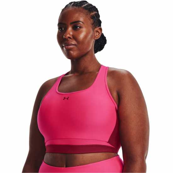 Under Armour Crossback Longline Sports Bra Womens Pink Спортни сутиени