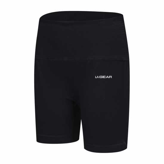 La Gear Seamless Zip Short Womens Black La Gear Seamless Zip Short Womens Black