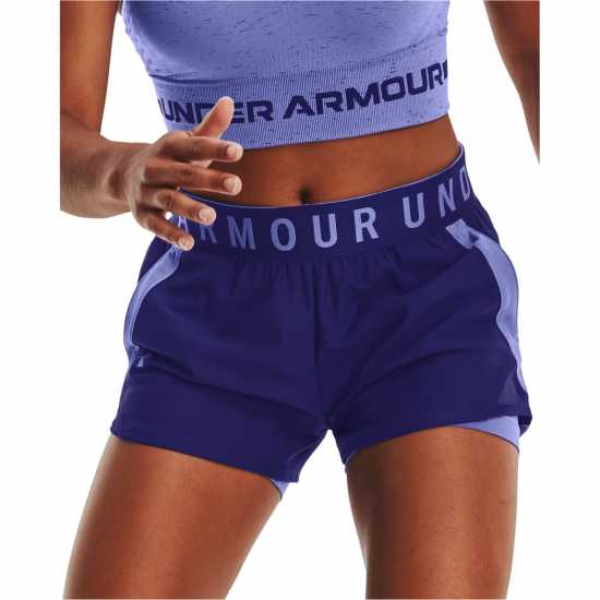 Under Armour Дамски Шорти 2In1 Shorts Ladies Sonar Blue Дамски клинове за фитнес