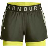 Under Armour Дамски Шорти 2In1 Shorts Ladies Green Дамски клинове за фитнес