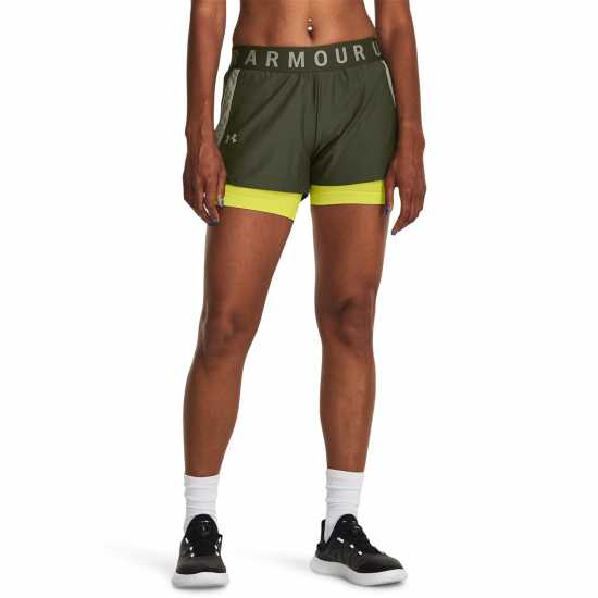 Under Armour Дамски Шорти 2In1 Shorts Ladies Green Дамски клинове за фитнес