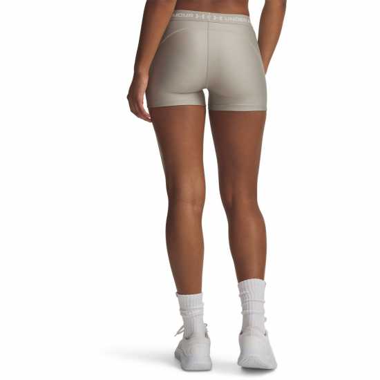 Under Armour Women's Heatgear Performance Gym Shorts Taupe/White 