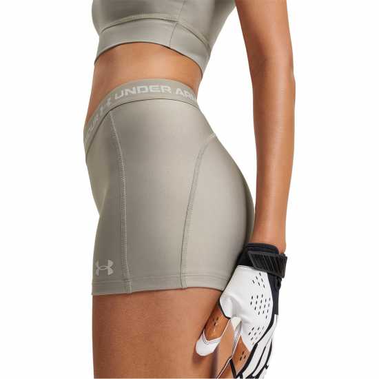 Under Armour Women's Heatgear Performance Gym Shorts Taupe/White 