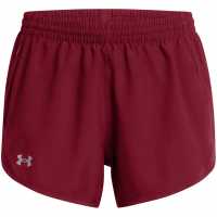 Under Armour Armour Ua Fly By 3'' Shorts Gym Short Womens Red Дамски клинове за фитнес