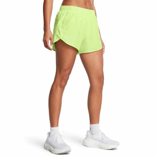 Under Armour Armour Ua Fly By 3'' Shorts Gym Short Womens Green Дамски клинове за фитнес