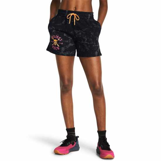 Under Armour Armour Pjt Rck Undrgrnd Terry Shorts Gym Short Womens Black Дамски клинове за фитнес