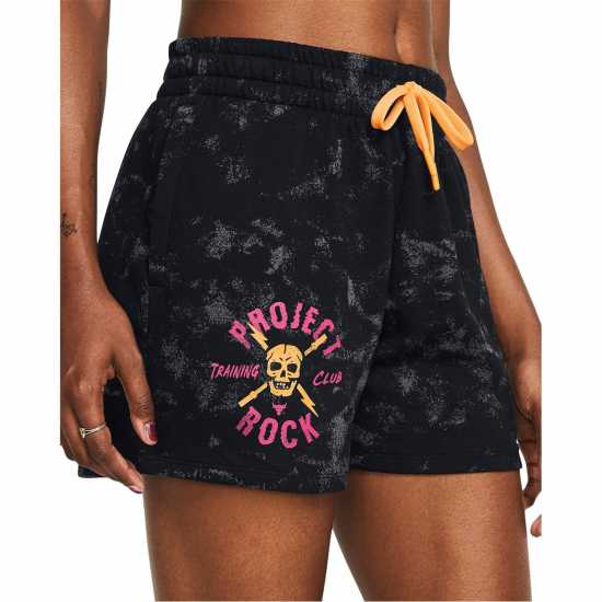 Under Armour Armour Pjt Rck Undrgrnd Terry Shorts Gym Short Womens Black Дамски клинове за фитнес