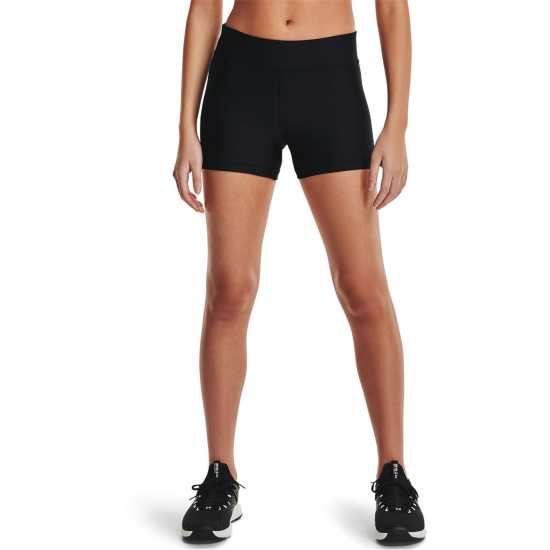 Under Armour Дамски Шорти Heatgear Mid Shorty Shorts Womens Black/White - Дамски клинове за фитнес
