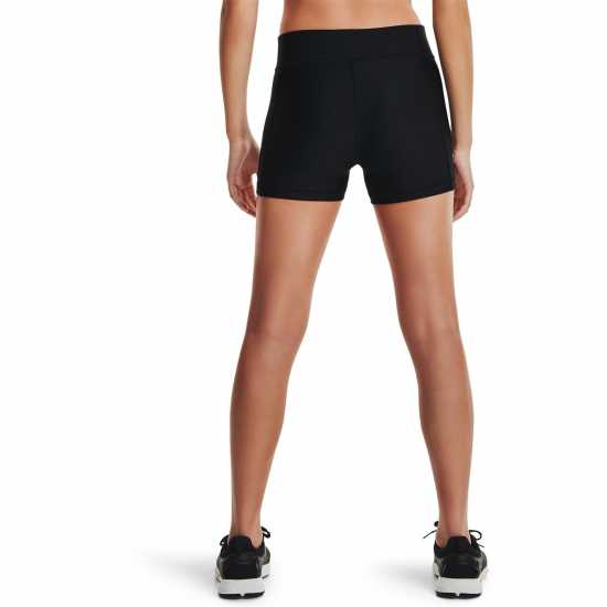 Under Armour Дамски Шорти Heatgear Mid Shorty Shorts Womens Black/White - Дамски клинове за фитнес