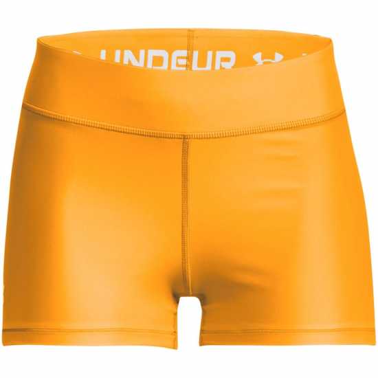 Under Armour Дамски Шорти Heatgear Mid Shorty Shorts Womens Оранжево Дамски клинове за фитнес