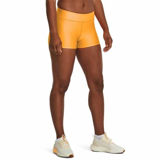 Under Armour Дамски Шорти Heatgear Mid Shorty Shorts Womens Оранжево Дамски клинове за фитнес