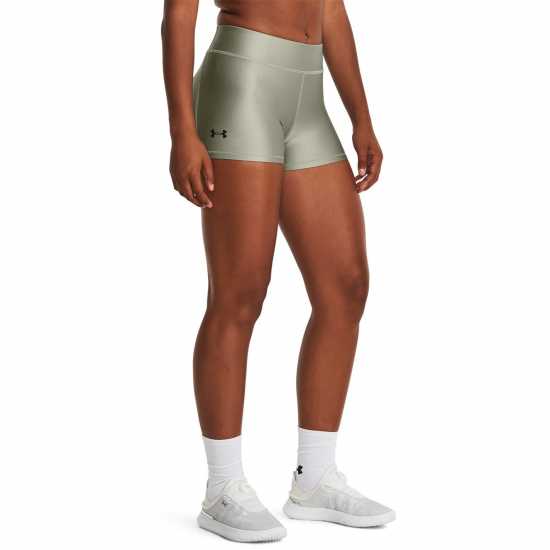 Under Armour Дамски Шорти Heatgear Mid Shorty Shorts Womens Зелено Дамски клинове за фитнес