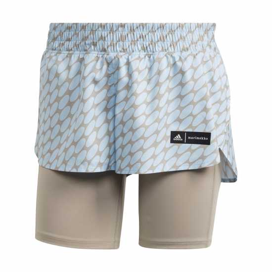 Adidas Дамски Шорти X Marimekko Run Icons Logo 2-In-1 Running Shorts Womens  Дамски клинове за фитнес