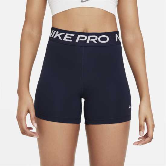 Nike Дамски Шорти Pro 5Inch Shorts Womens Обсидиан/Бял Дамски клинове за фитнес
